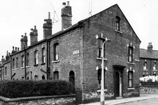 Back Nursery Mount Road and South View Road in May 1966.  These houses are still standing today although most of the surrounding area was redeveloped after slum clearance.