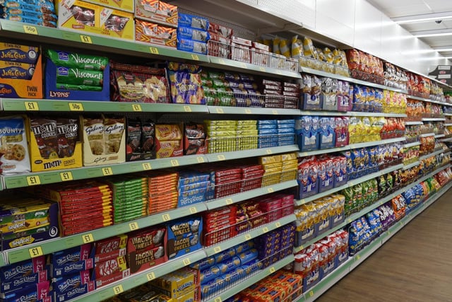Oops! Food Clearance Store shelves stacked high