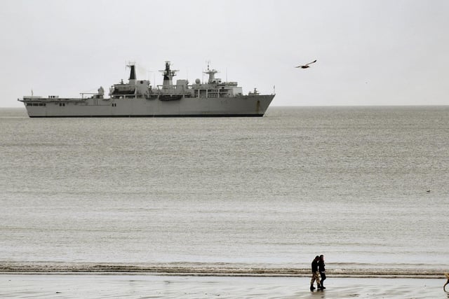 A frigate pictured at Scarborough bay in October 2011.