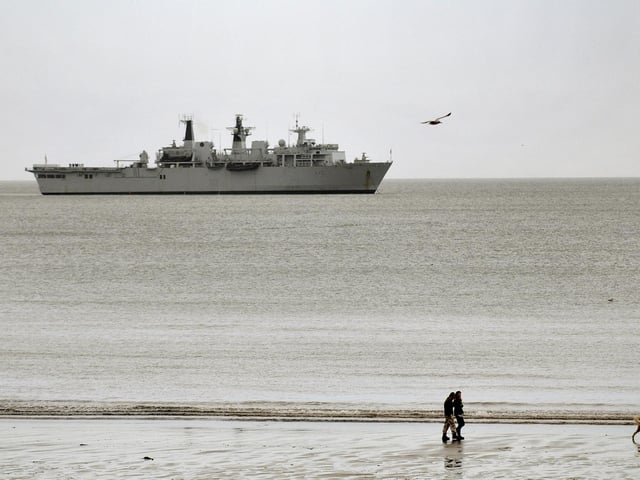 A frigate pictured at Scarborough bay in October 2011.