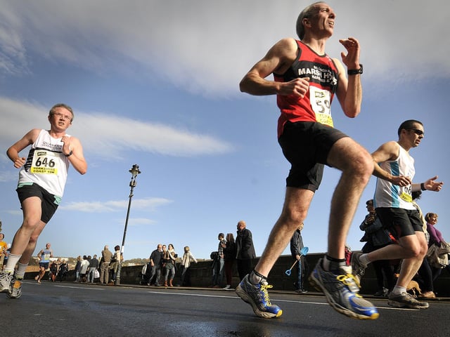 Pounding the pavements during the Scarborough 10km race.