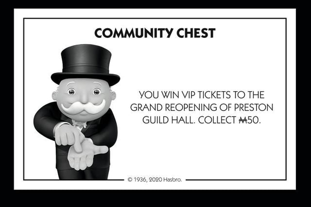 Another Community Chest card, this time mentioning the Guild Hall