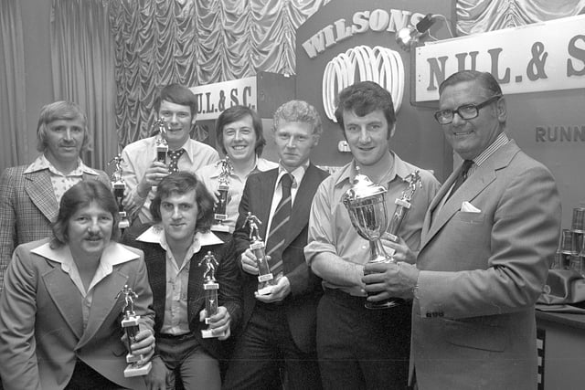 Wigan NUL&SL pub sports league annual trophy presentations in 1976