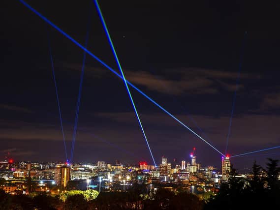 Laser Light City at Leeds Night Light 2020.