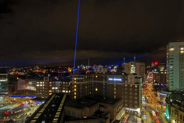 Leeds Light Night 2020 was a bit different this year due to the coronavirus pandemic and instead the show was beamed up into the skies as part of the 'Laser Light City.