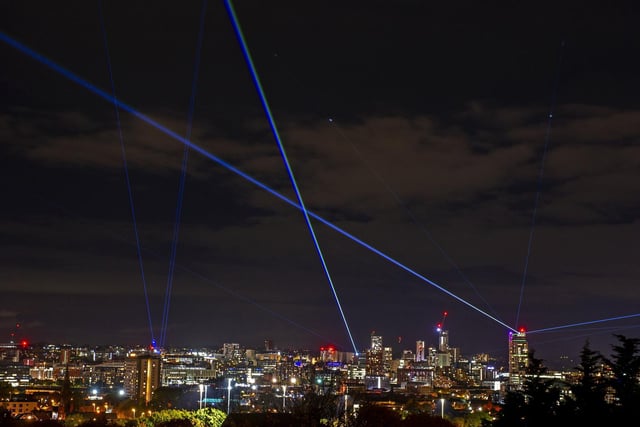 The event used both large scale projectors and interactive installations to create a spectacular laser display in the sky which could be seen for miles.