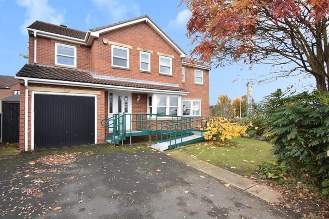 This detached home is in Saxton Court, close to Garforth Railway Station. It has five bedrooms, a conservatory and has a lawned garden with Yorkshire stone patio.