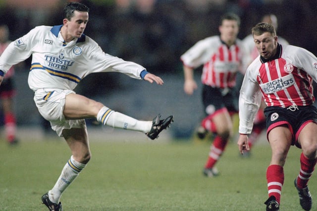 Leeds United legend and cult hero Gary Kelly in FA Cup action against Walsall at Elland Road.