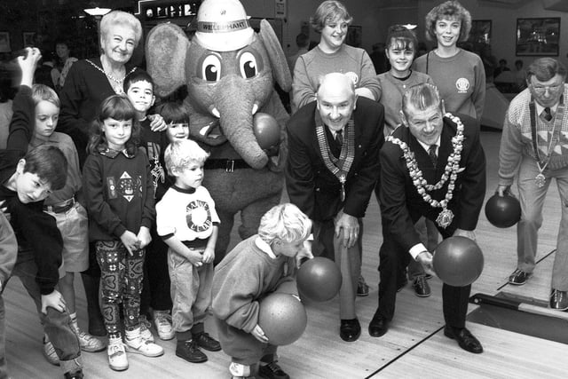 A ten pin bowling event at Wigan's Superbowl to raise funds for The Life Education project in 1993