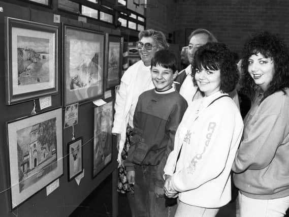 An artists' display at Shevington Show in 1993