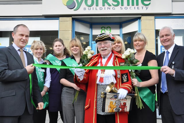 Opening in 2009 of the Yorkshire Building Society offices on Westborough: left to right are Regional Manager Steve Flower, Lisa Metcalfe, Jenny Smith, Lauren Parker, Alan Booth, Claire Troughton, Branch Manager Maxine Hartley and Area Manager Stuart Martindale