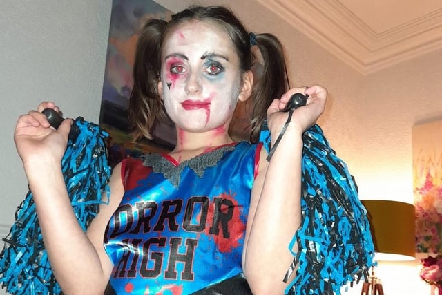 Grace Whittle (nine) as a zombie cheerleader
