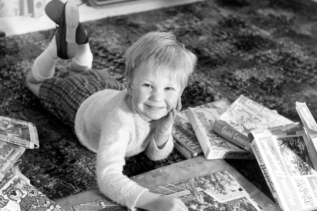 March 1964 and this is Richard Ormesher from Cookridge who was in the news at this time as he was judged to be a jigsaw expert at the age of three.