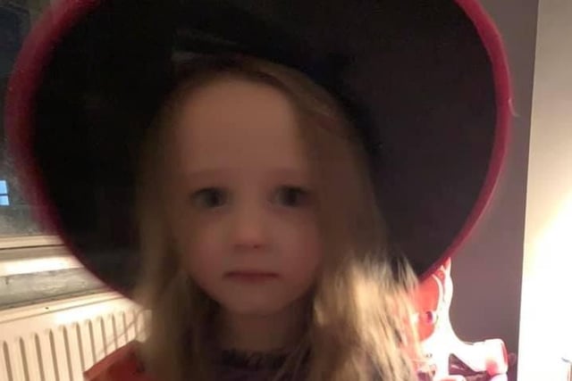 Phoebe Taylor (five) as a witch