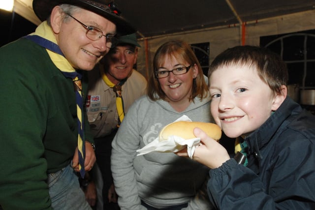 Jordan Lindsey tucks into a hot dog on the Scout stand back in 2009.