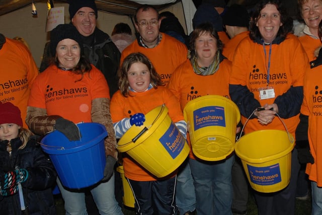 Volunteers from Henshaws ready to go into action collecting funds in 2009.