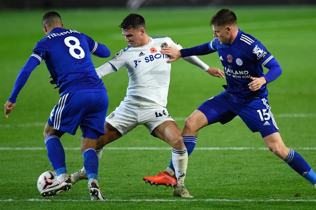5 - Couldn't quite time his runs and was ahead of the pass a few times, which halted Leeds momentum and allowed Leicester to win the ball back. Withdrawn at the break. Photo by Peter Powell - Pool/Getty Images.