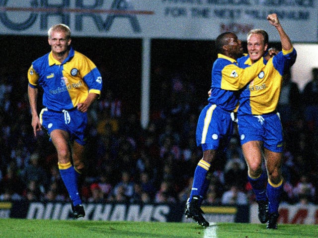 Robert Molenaar celebrates after opening the scoring at The Dell in September 1997 The Whites won 2-0 with Rod Wallace scoring the other goal.