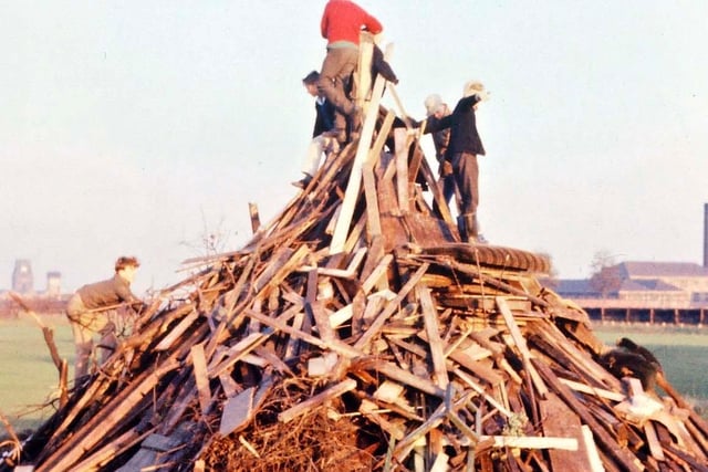 November 1961 and the bonfire is made ready at  Morley Cricket, Bowling and Athletic Club.