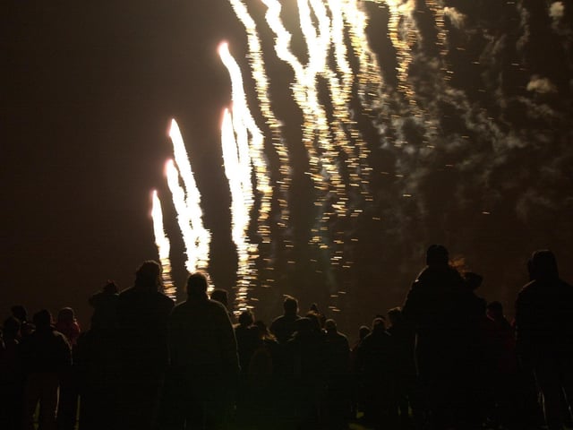 Spectators enjoy the fireworks at Bramley Park in November 2001.