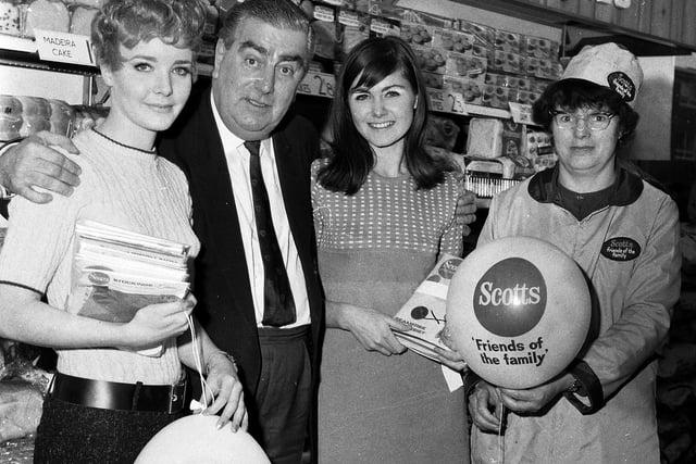 RETRO 1967 - Coronation Street star Bernard Youens (Stan Ogden) opens Scott's supermarket in Worsley Mesnes.