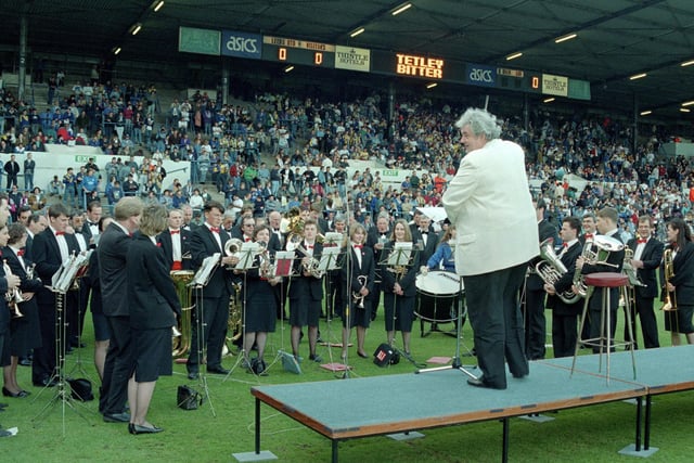 The pre-match entertainment featured a brass band. Can anyone remember whether they played Marching On Together?