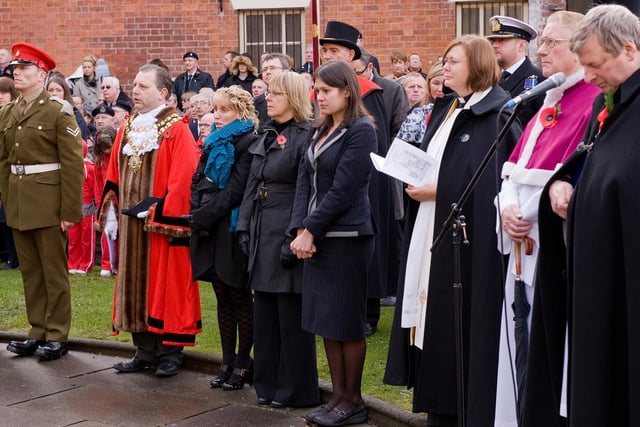 Wigan MP Lisa Nandy joins other of the towns dignitaries at the Remembrance Day parade and service at Wigan Parish church, 2010.