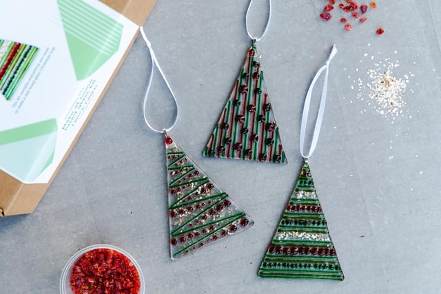 Twice Fired in Stanningley is selling make at home fused glass kits with online workshops for people to make Christmas decorations for themselves or as gifts. These are available for delivery over lockdown. (photo: Twice Fired)