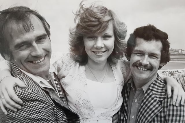 Blackpool young rising star winner Jacqui Scott with Cannon and Ball in May 1980