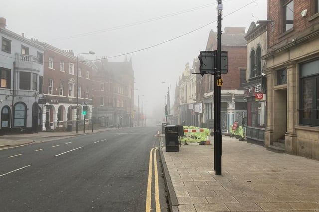 The thick fog settled in the city centre, making for some eerie shots.