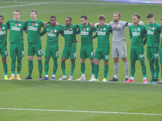 The North End starting XI show their respects ahead of Remembrance Sunday.