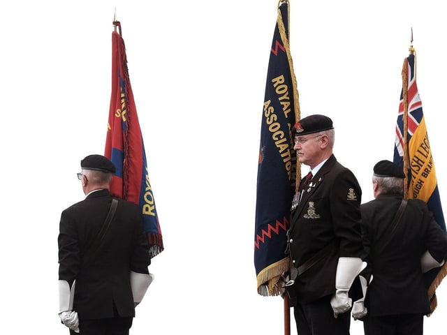 The Royal British Legion’s Scarborough Branch held a short service and the Act of Remembrance at the war memorial at Oliver’s Mount.