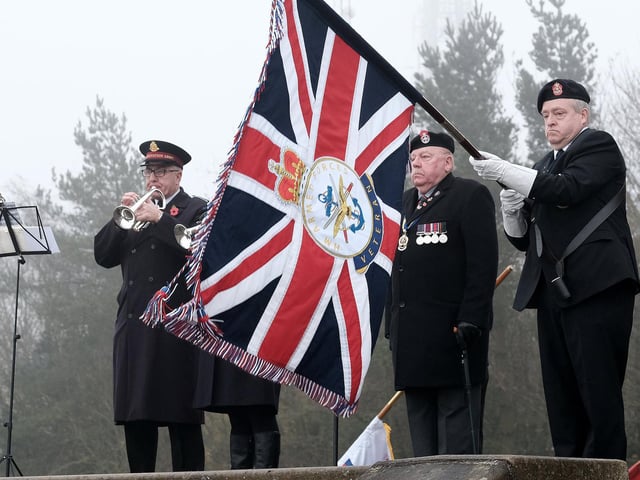On the West Pier, there was a brief ceremony by members of the Scarborough and District branch of the Yorkshire Regiment Association.