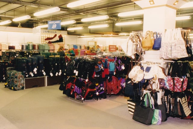 The store boasted a vast array of suitcases and bags.