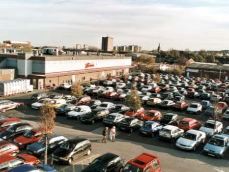A packed car park in November 1999.