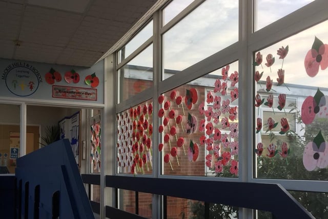 At Mackie Hill School, pupils were invited to create their own poppies, which were then displayed across the school as part of the commemorations.