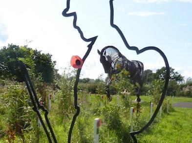 Mary Porritt captured this shot of the War Horse as seen through a Tommy silhouette  at the Remembrance Garden at Featherstone.
