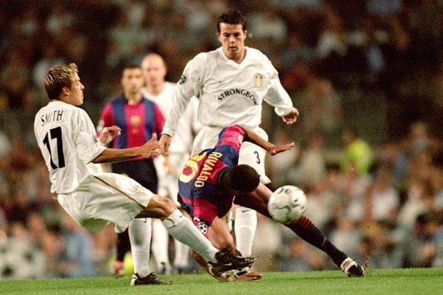Barcelona 4 Leeds United 0: The Whites were given a painful lesson in the beautiful game in their opening match in the Nou Camp. Ian Harte hit the post and The Chief was stretchered off.