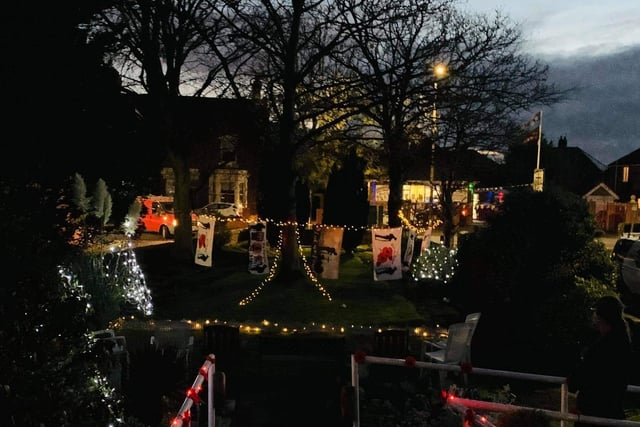 The gardens were lit up for Remembrance Day at Conifers Care Home
