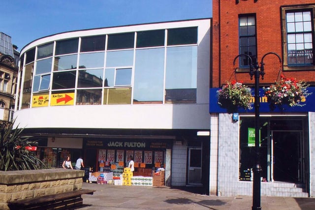 The former Co-op buildings on Queen Street. In the centre is the 1957 Society House, now home to Jack Fulton frozen foods among others.