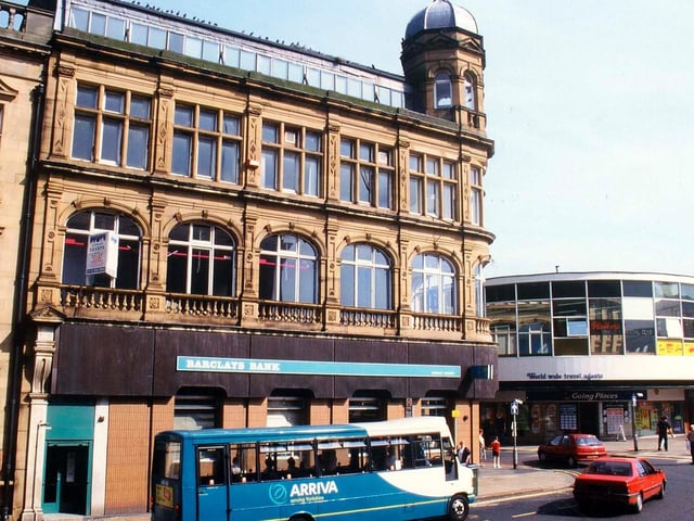 The former buildings of the Morley Industrial Co-operative Society on Queen Street. on the left in September 1999.