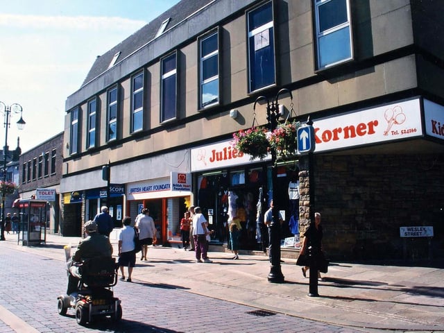 Looking south along Queen Street from its junction with Wesley Street at the building that Wesley Street Sunday School was pulled down for - a Tesco supermarket.