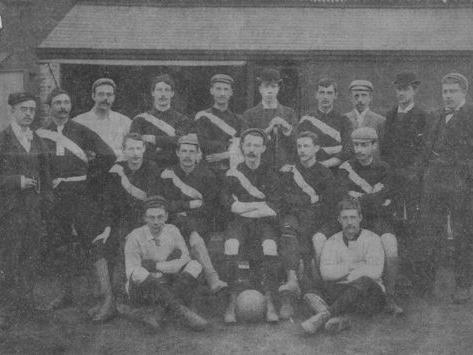 A black and white photograph of the Pontefract Association Football Club in 1893