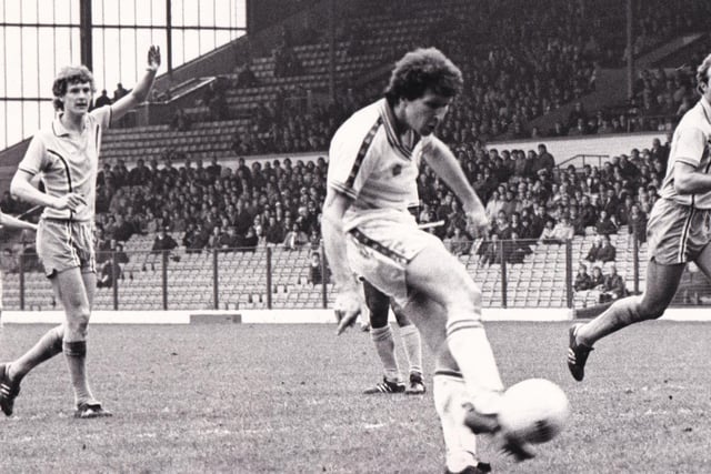 Derek Parlane fires home against Coventry City at Elland Road in April 1981. The Whites won 3-0.