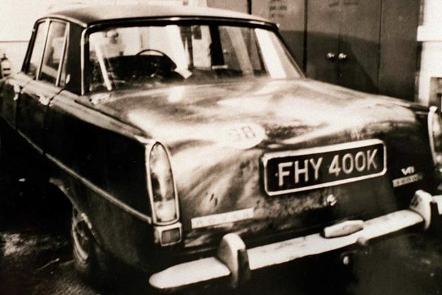Sutcliffe was finally caught in January 1981 when police ran a routine check on his car (pictured) to discover the number plates were stolen. His passenger was 24-year-old street worker Olivia Reivers – detectives later discovered a hammer and a knife nearby. Their search was over.