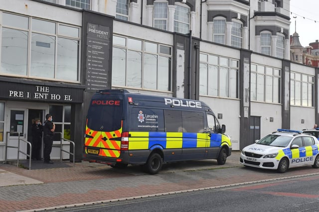 Police were informed an "Eastern European gang" had taken over a hotel in Blackpool.