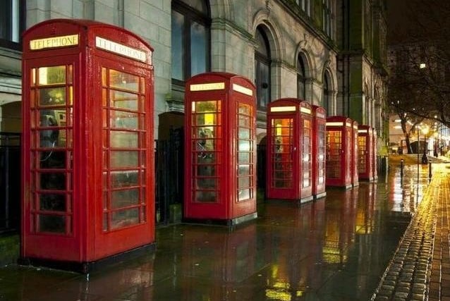 The longest continuous row of the old red public telephone boxes anywhere in the country are right here in Preston's Market Street.