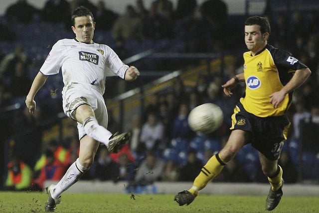 Gary Kelly scores against Wigan Athletic during the FA Cup third round replay at Elland Road in January 2006.