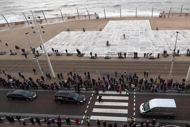 The cortege arrives at Blackpool Tower