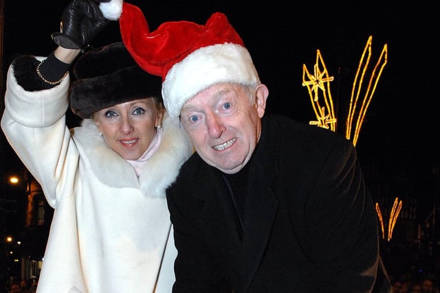 THAT'S MAGIC! Paul Daniels and Debbie McGee turn on the Wigan lights in 2007.